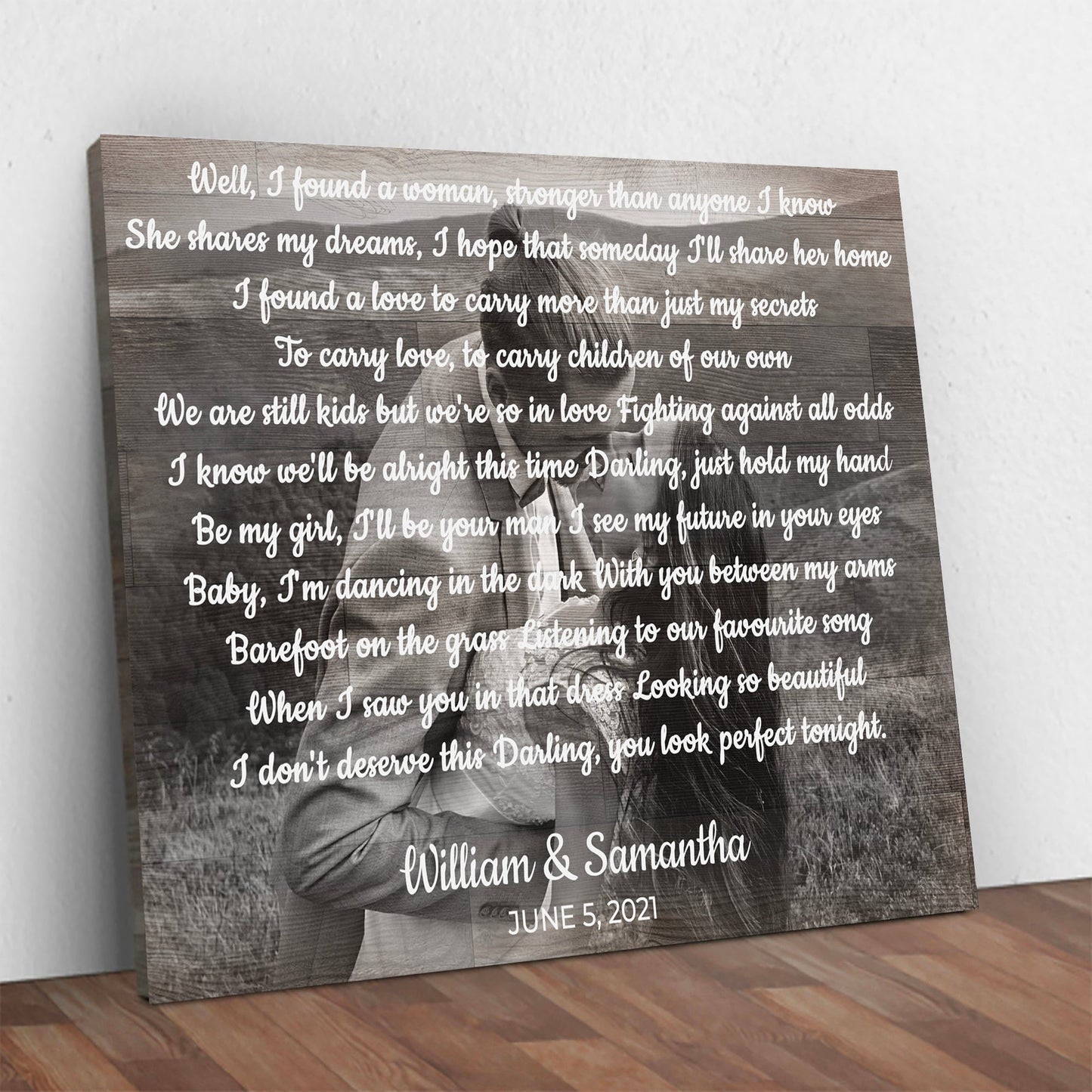 Personalized Wedding Song Canvas Sign