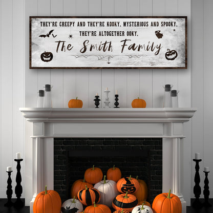 Creepy Family Halloween Canvas Sign