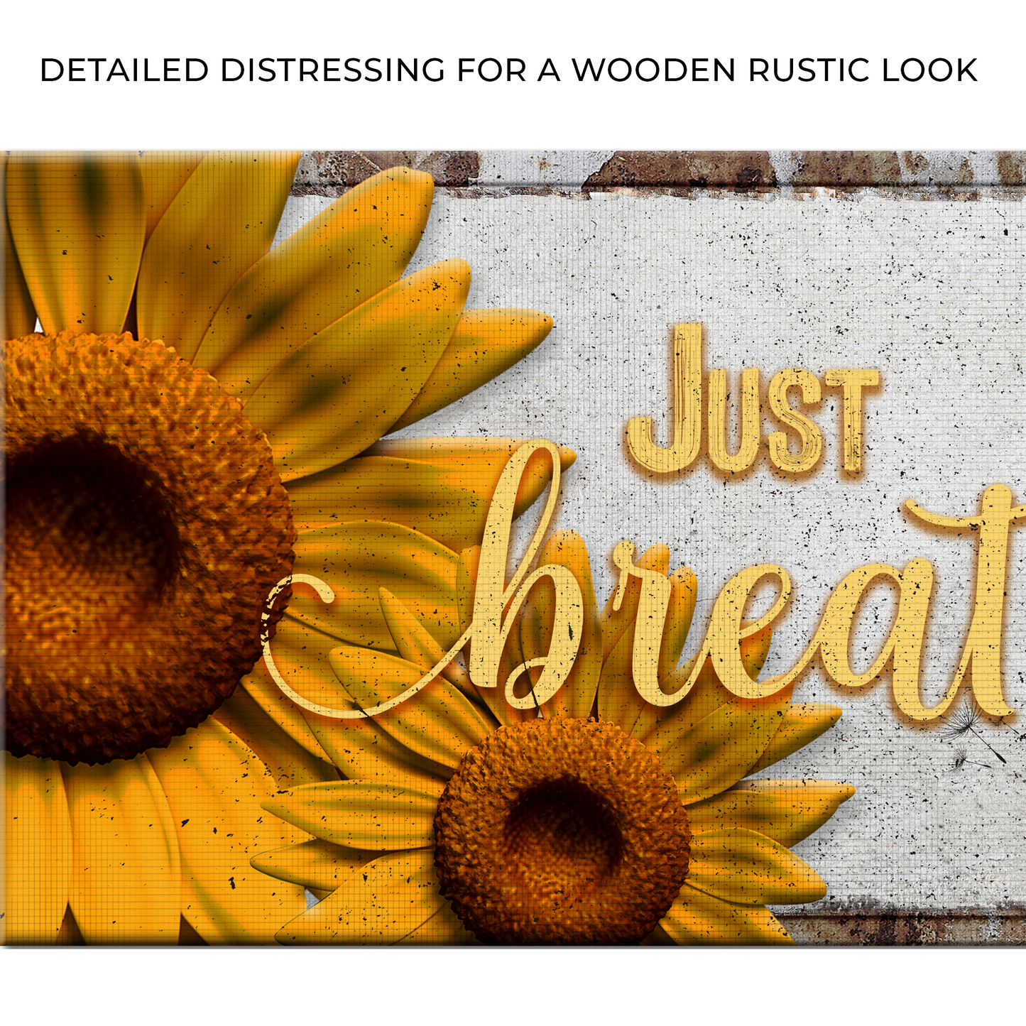 Just Breathe Motivational Canvas Sign