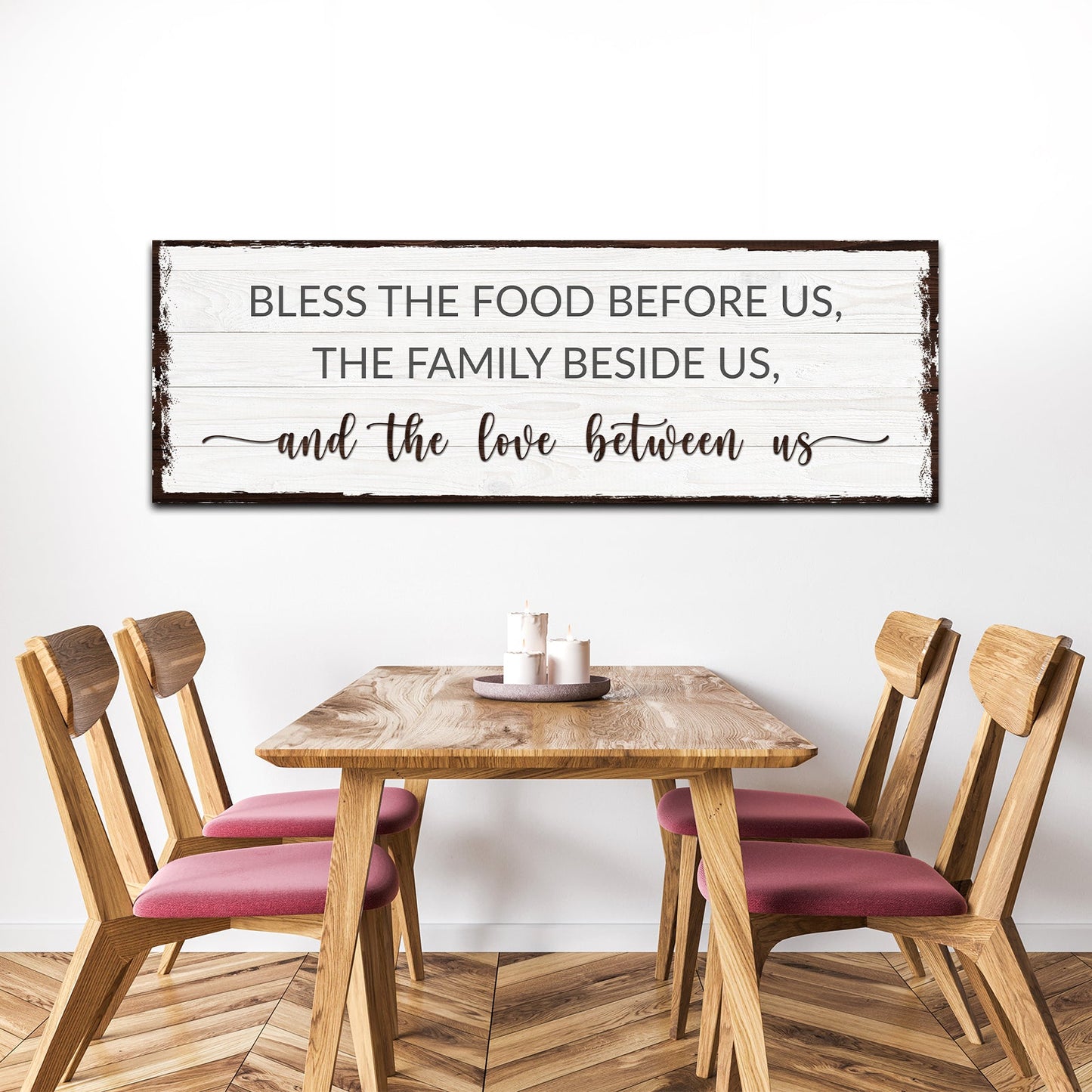 Bless The Food Before Us Faith Canvas Sign