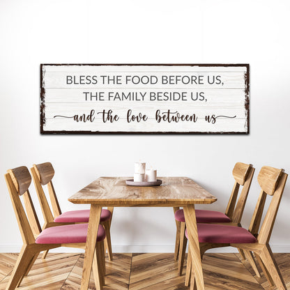 Bless the Food White Plank-Look canvas shown in a styled room setting, view 2