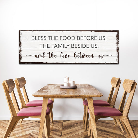Bless The Food Before Us Faith Canvas Sign