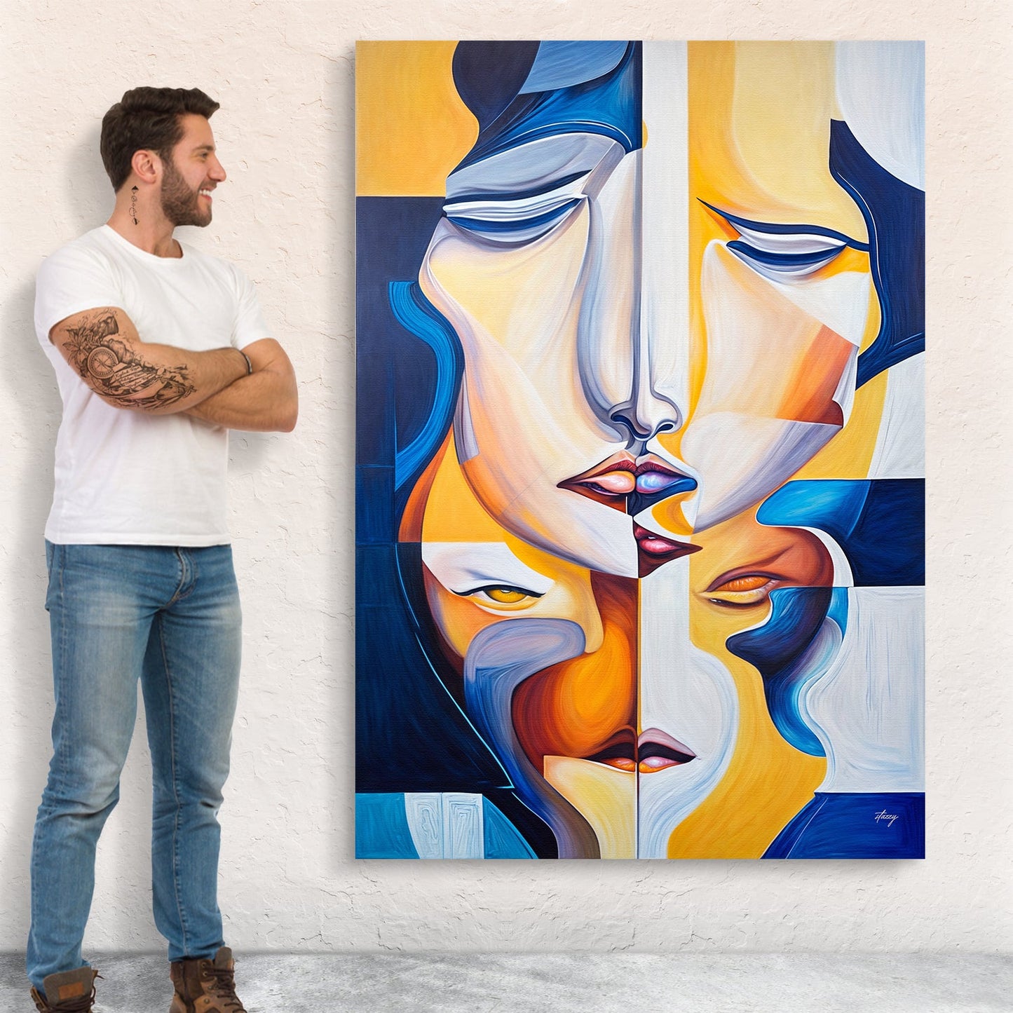 Talk Abstract Faces Canvas Wall Art