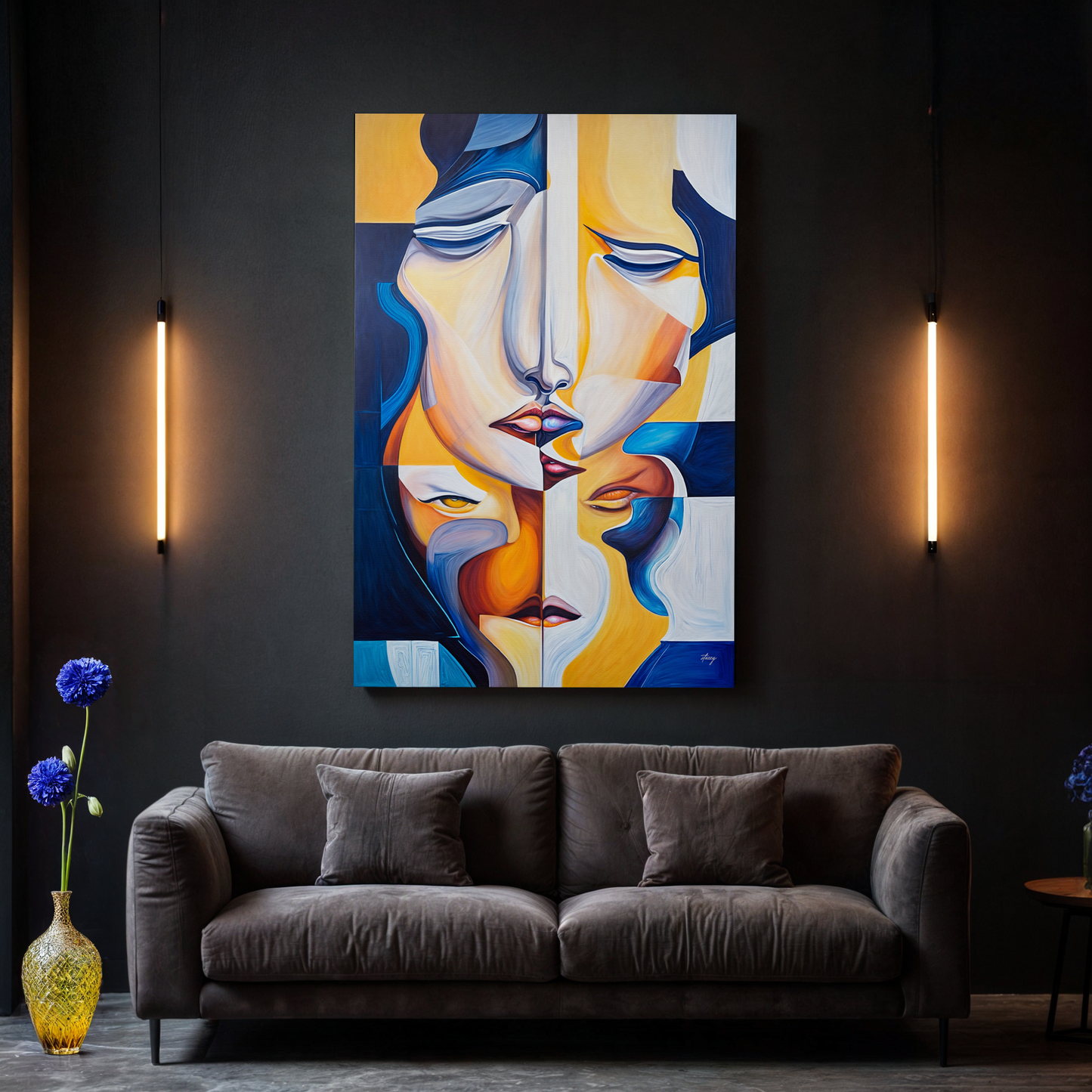 Talk Abstract Faces Canvas Wall Art