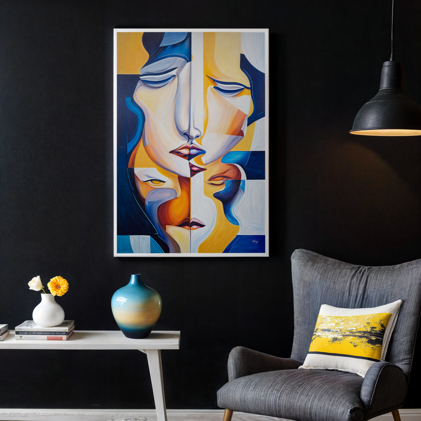 Talk Abstract Faces Canvas Wall Art