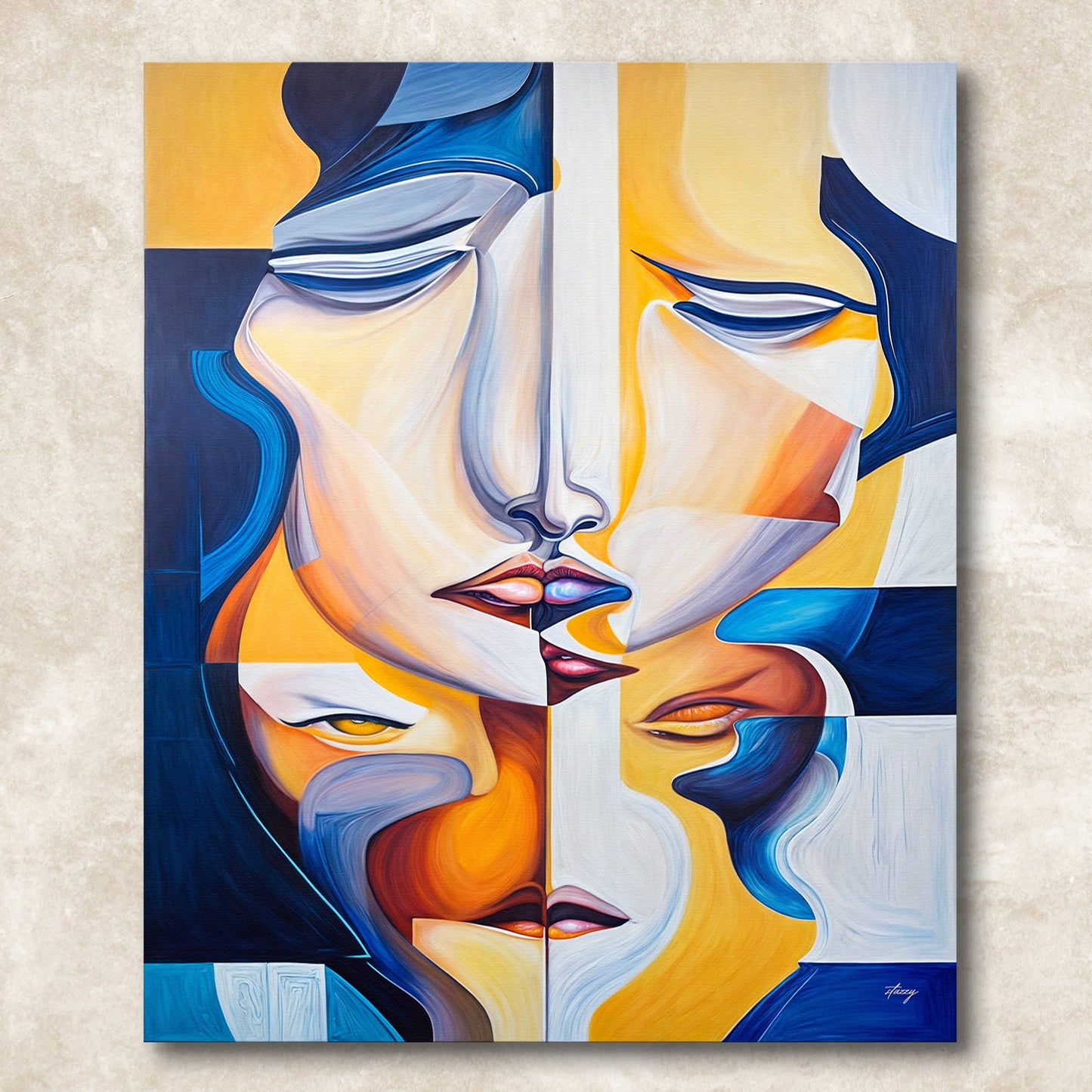 Talk Abstract Faces Canvas Wall Art