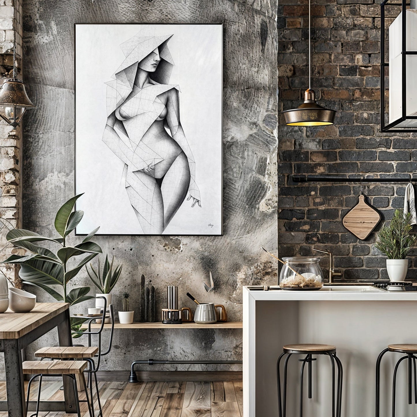 Tangible Point Geometric Figure Canvas Wall Art