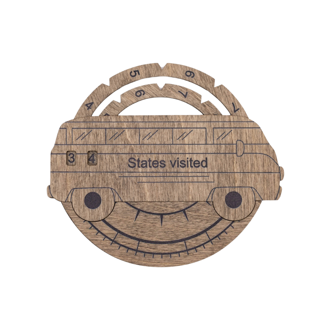 Wooden USA map wall art in terra tones
