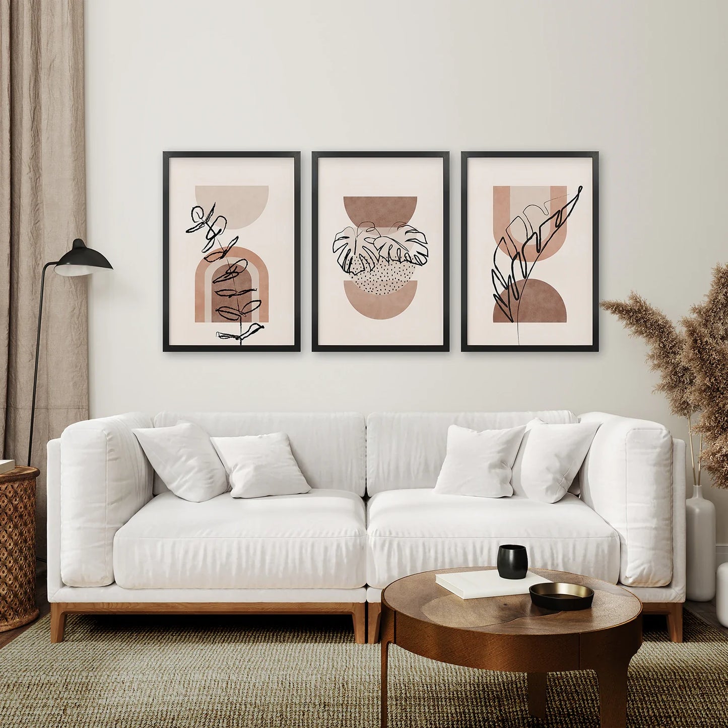 Watercolor Boho Wall Art Set of 3, Terracotta Plant Prints