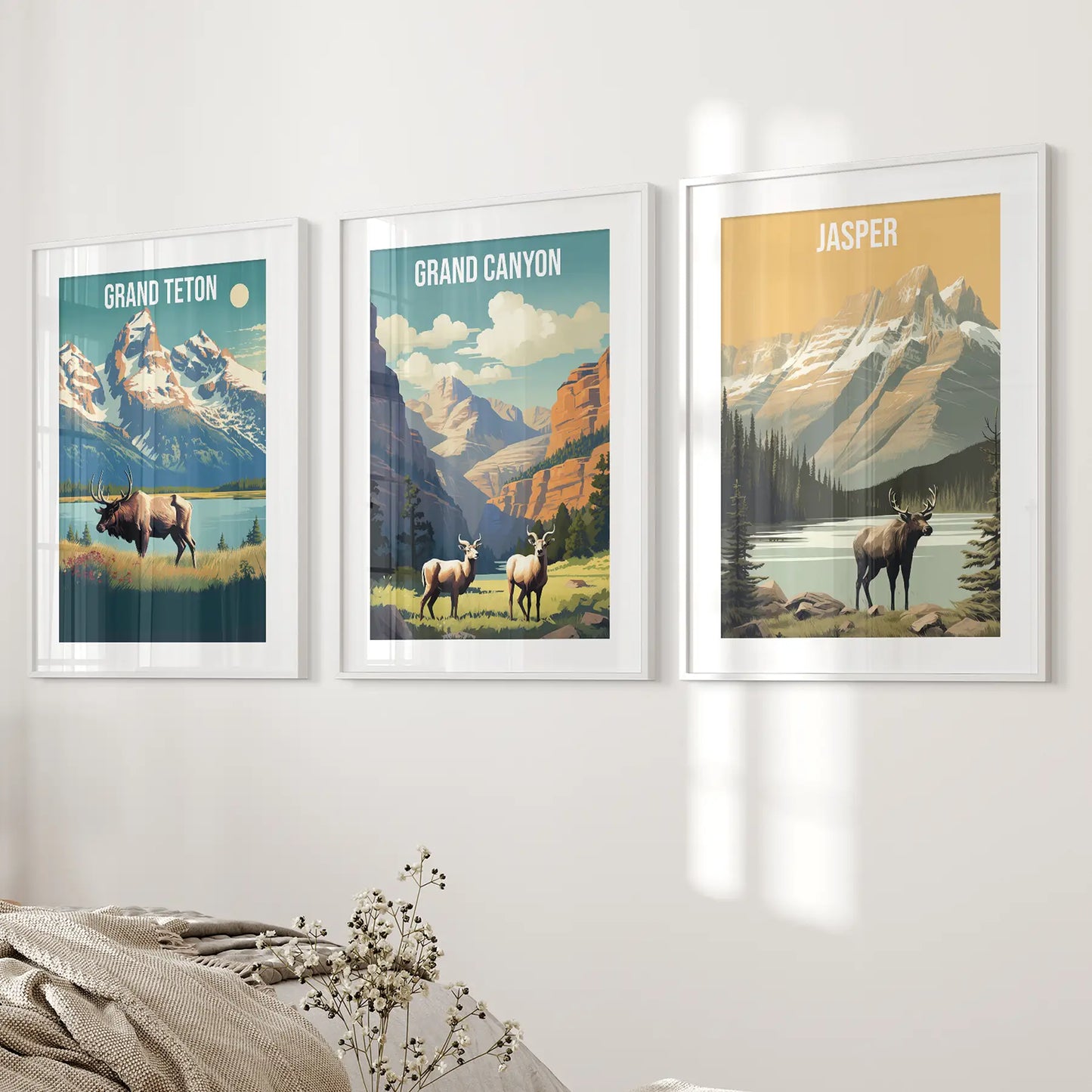 National Park Wall Art Set Grand Canyon Jasper Teton