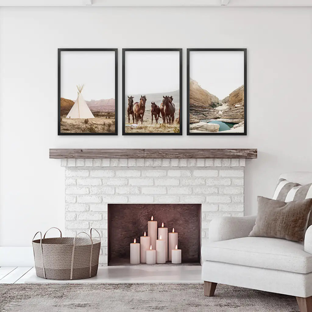 Southwest Desert Landscape Wall Art Set of 3