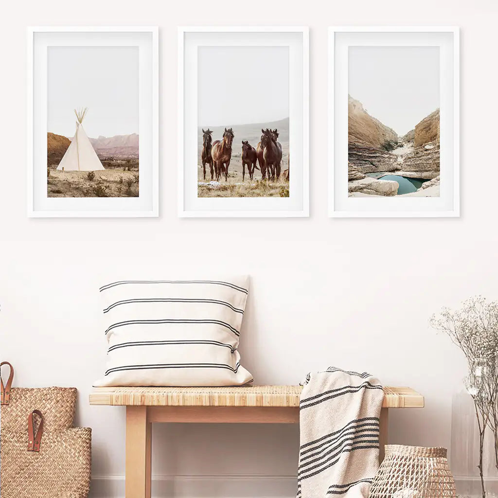 Southwest Desert Landscape Wall Art Set of 3