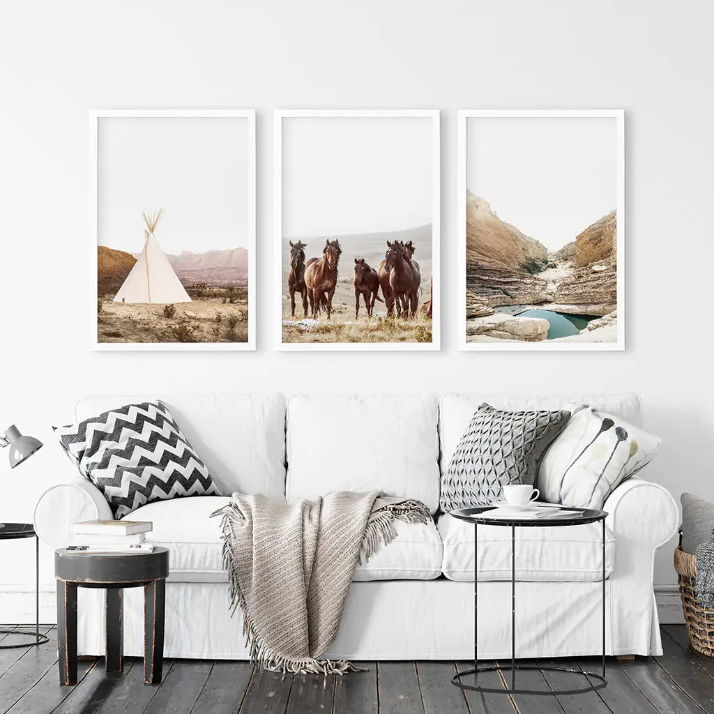 Southwest Desert Landscape Wall Art Set of 3