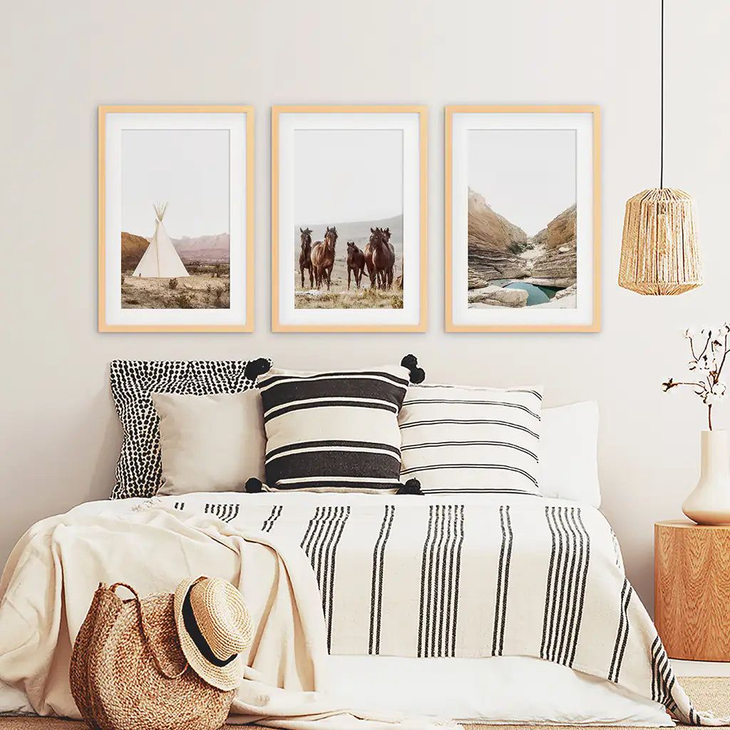 Southwest Desert Landscape Wall Art Set of 3