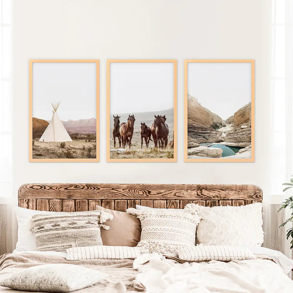 Southwest Desert Landscape Wall Art Set of 3