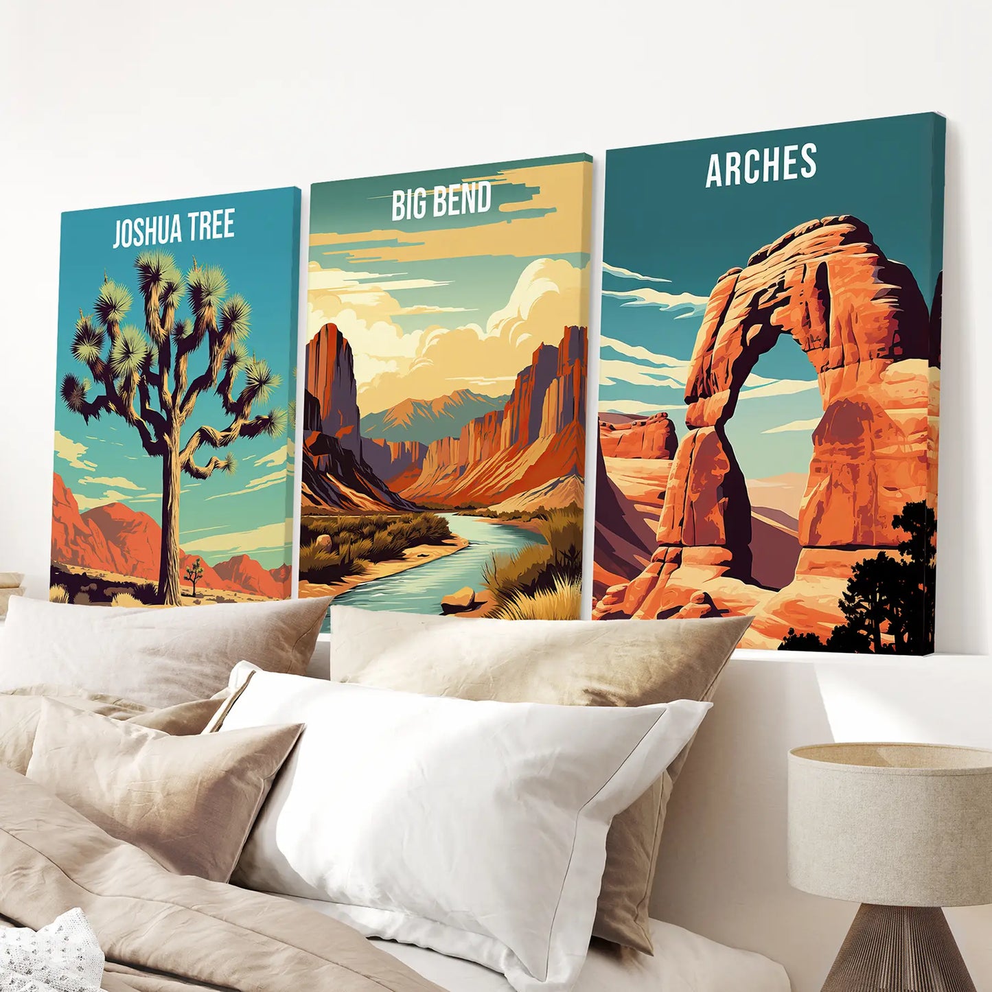 Desert National Park Wall Art Set of 3 Travel Prints