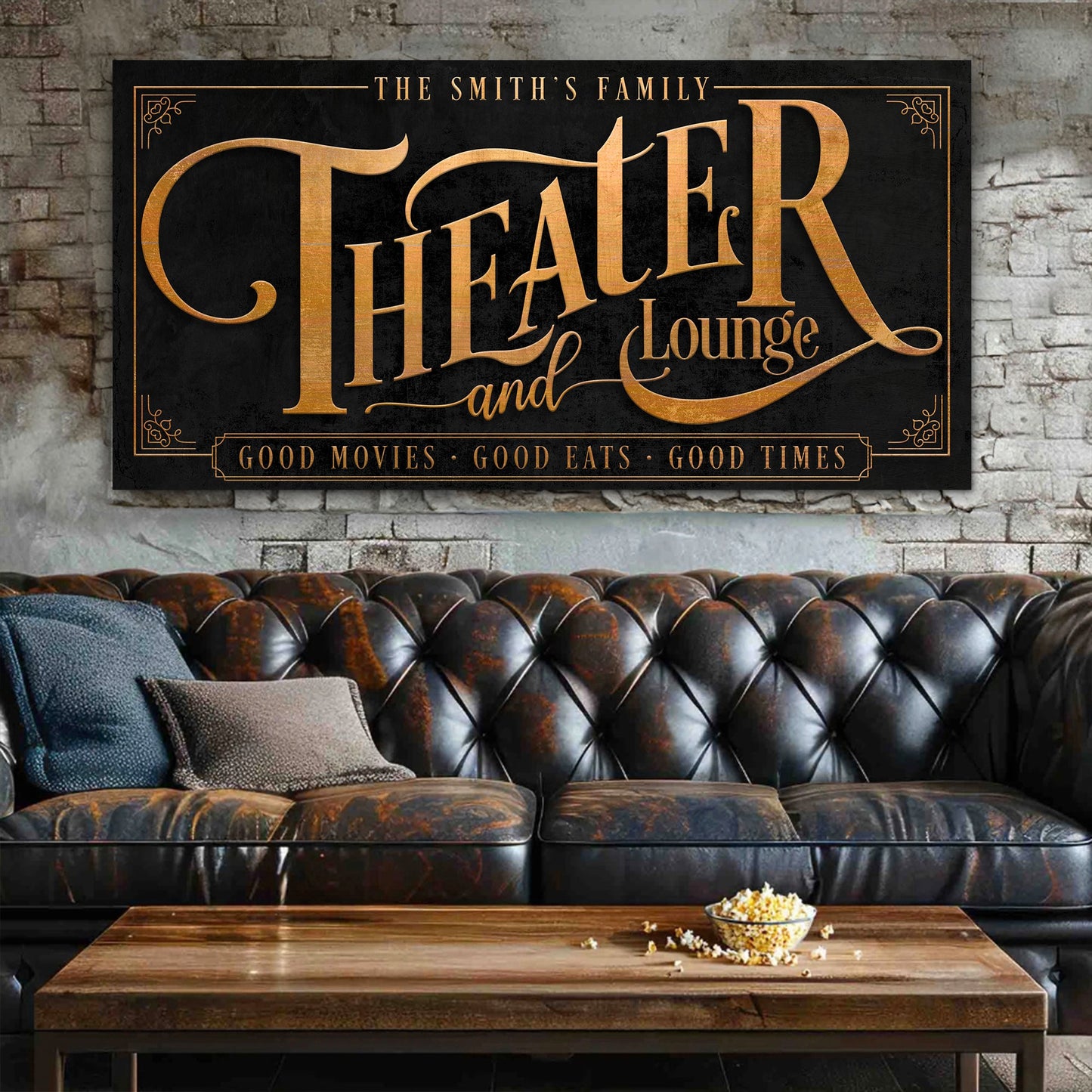 Theater Room Canvas Wall Art Sign IX