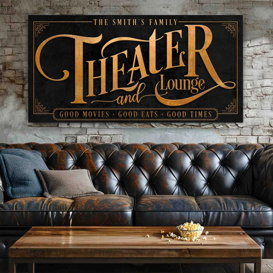 Theater Room Canvas Wall Art Sign IX