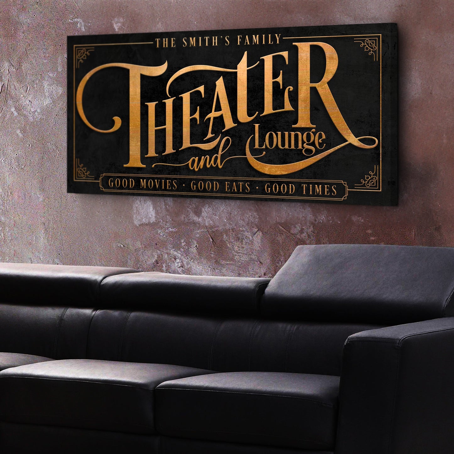 Theater Room Canvas Wall Art Sign IX