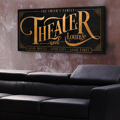 Theater Room Canvas Wall Art Sign IX
