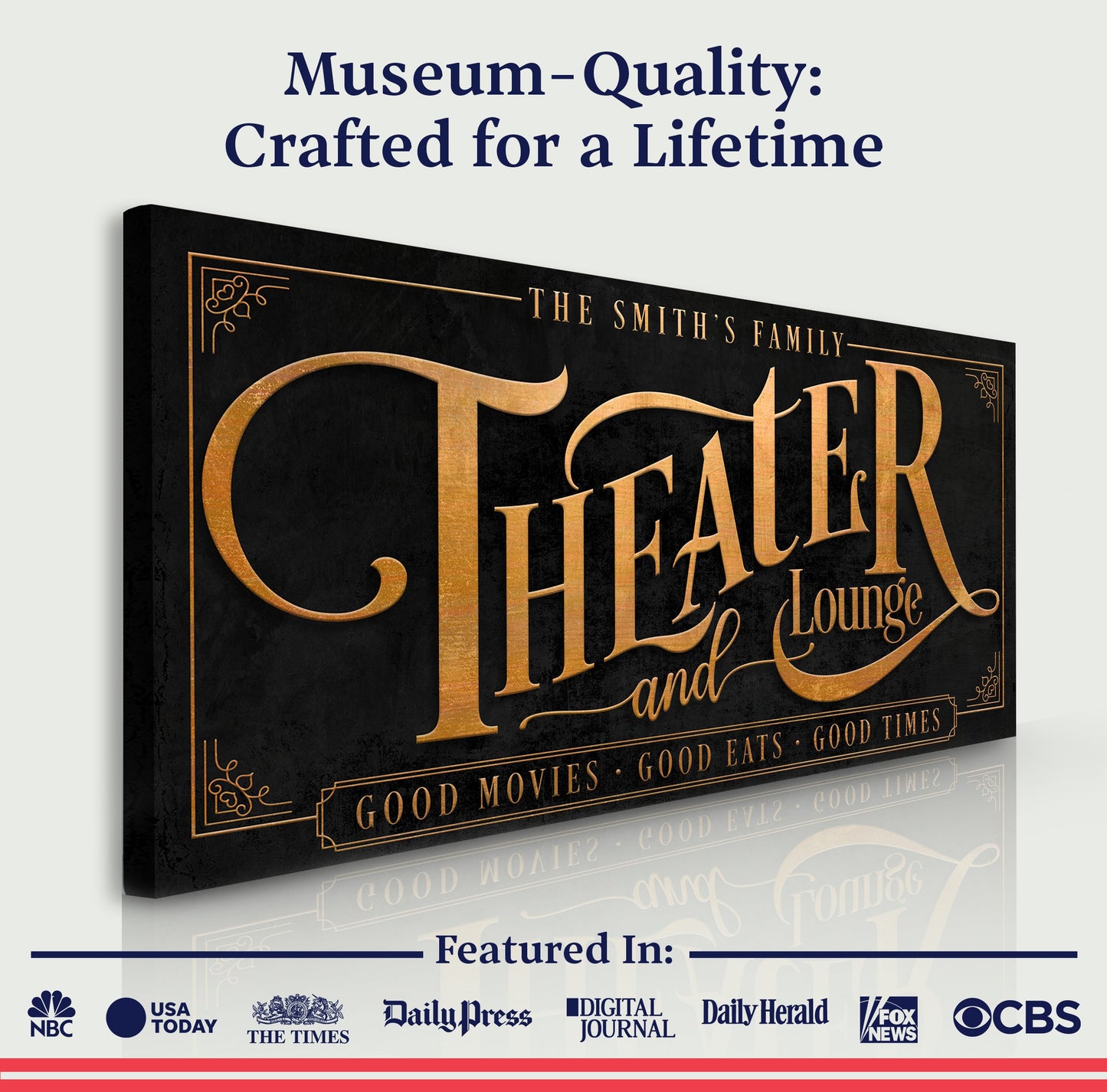 Theater Room Canvas Wall Art Sign IX