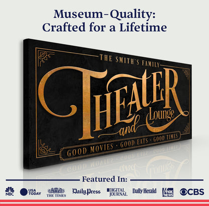Theater Room Canvas Wall Art Sign IX