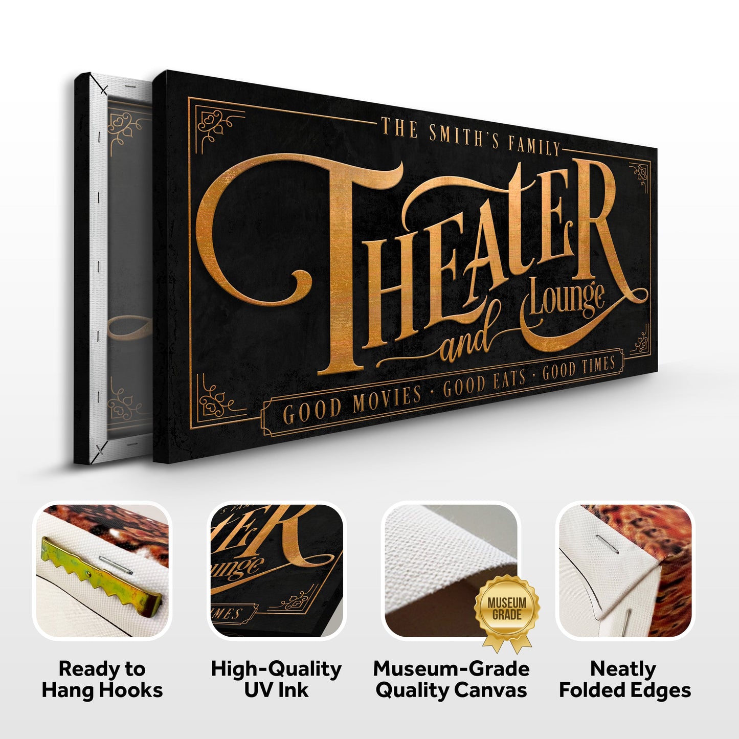 Theater Room Canvas Wall Art Sign IX