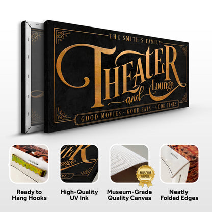 Theater Room Canvas Wall Art Sign IX