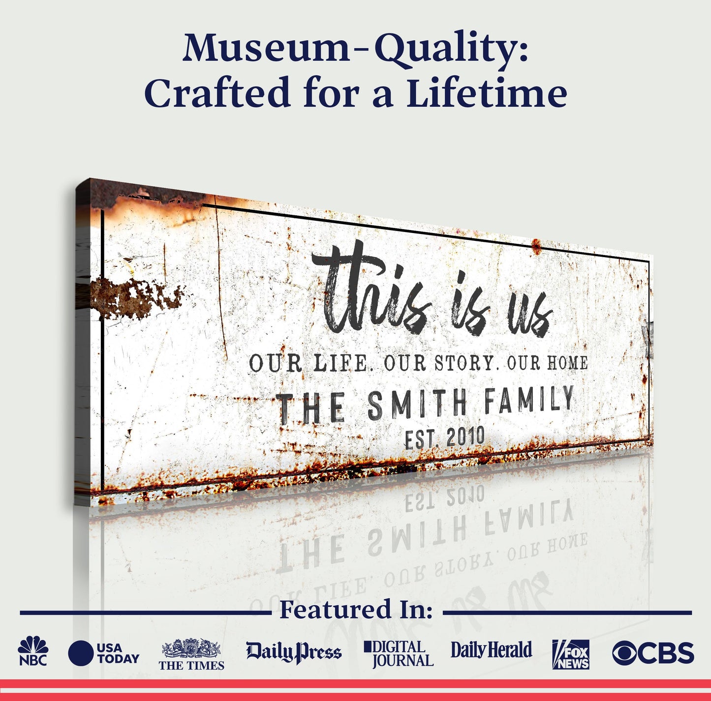 This Is Us Rustic Family Canvas Sign