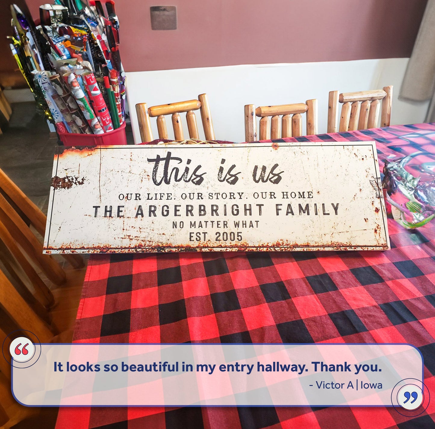 This Is Us Rustic Family Canvas Sign