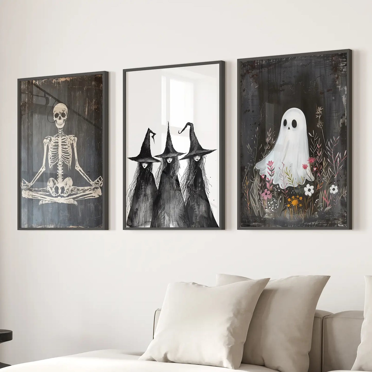 Halloween Witches Wall Art Print Set of 3