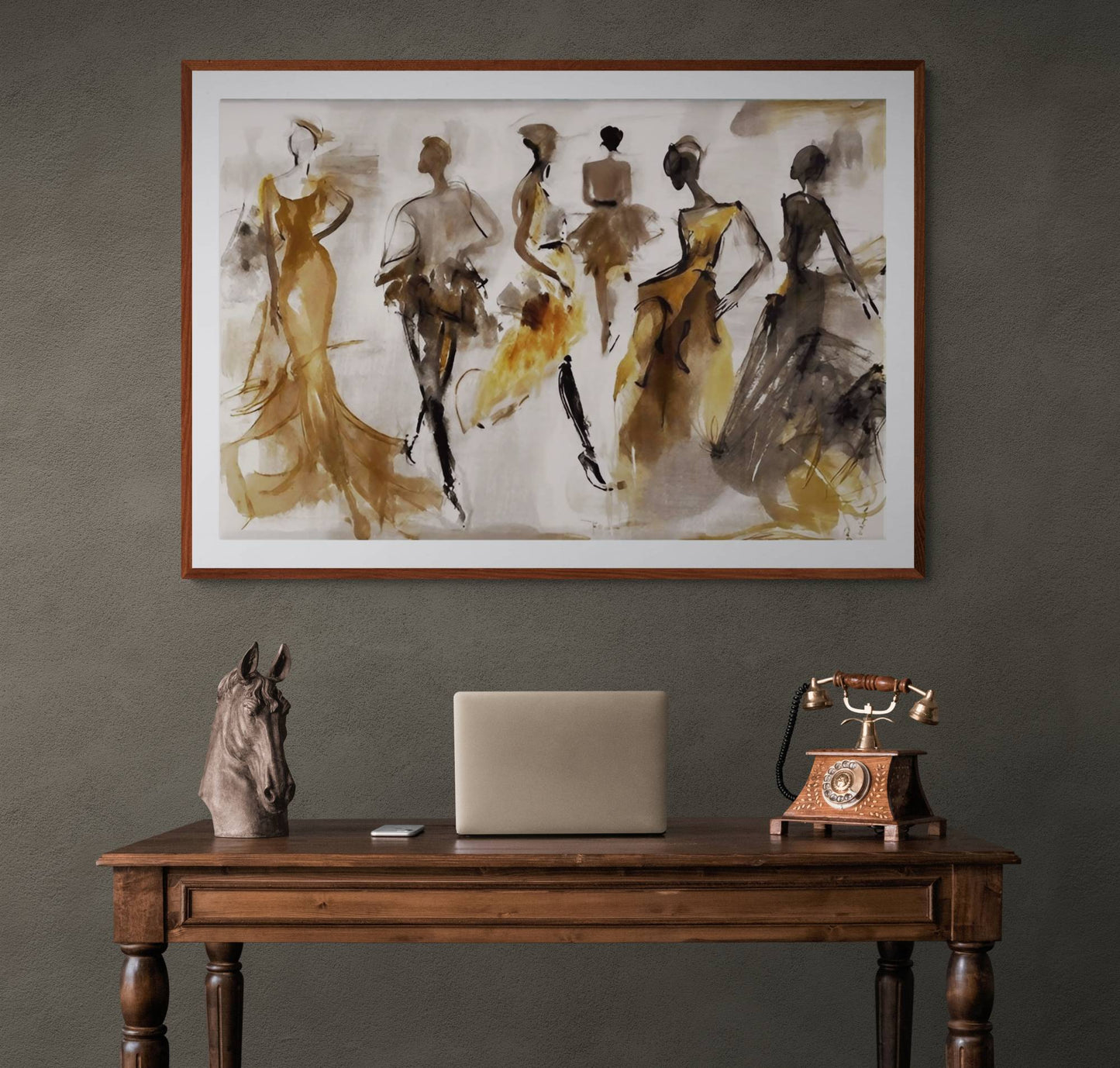 Time Whispers Abstract Figures Canvas Wall Art