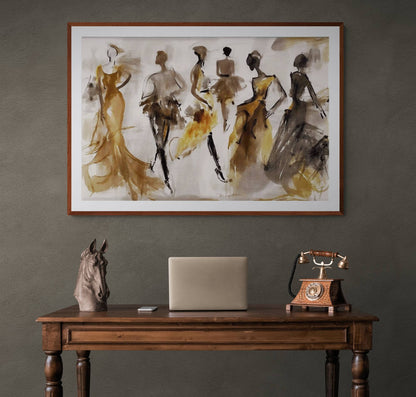 Time Whispers Abstract Figures Canvas Wall Art