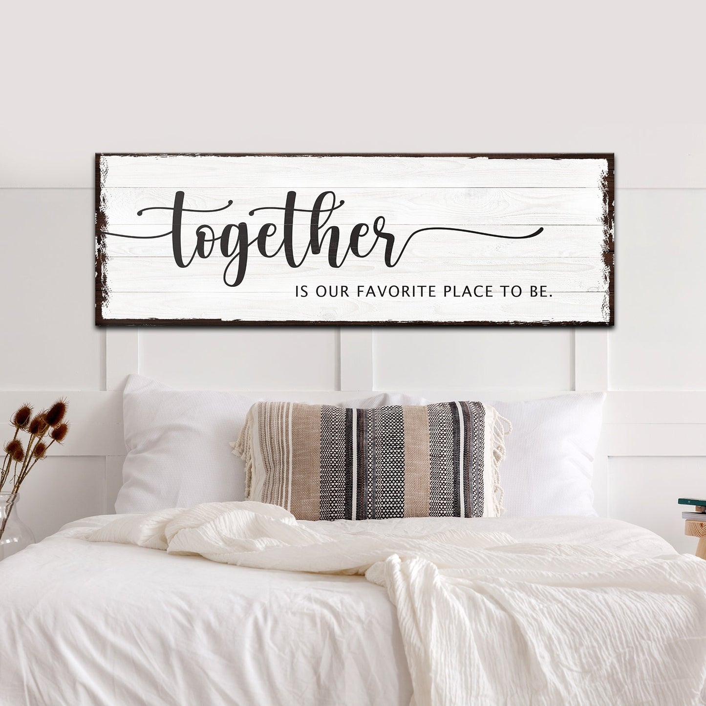 Together Is Our Favorite Place To Be couple rustic canvas sign