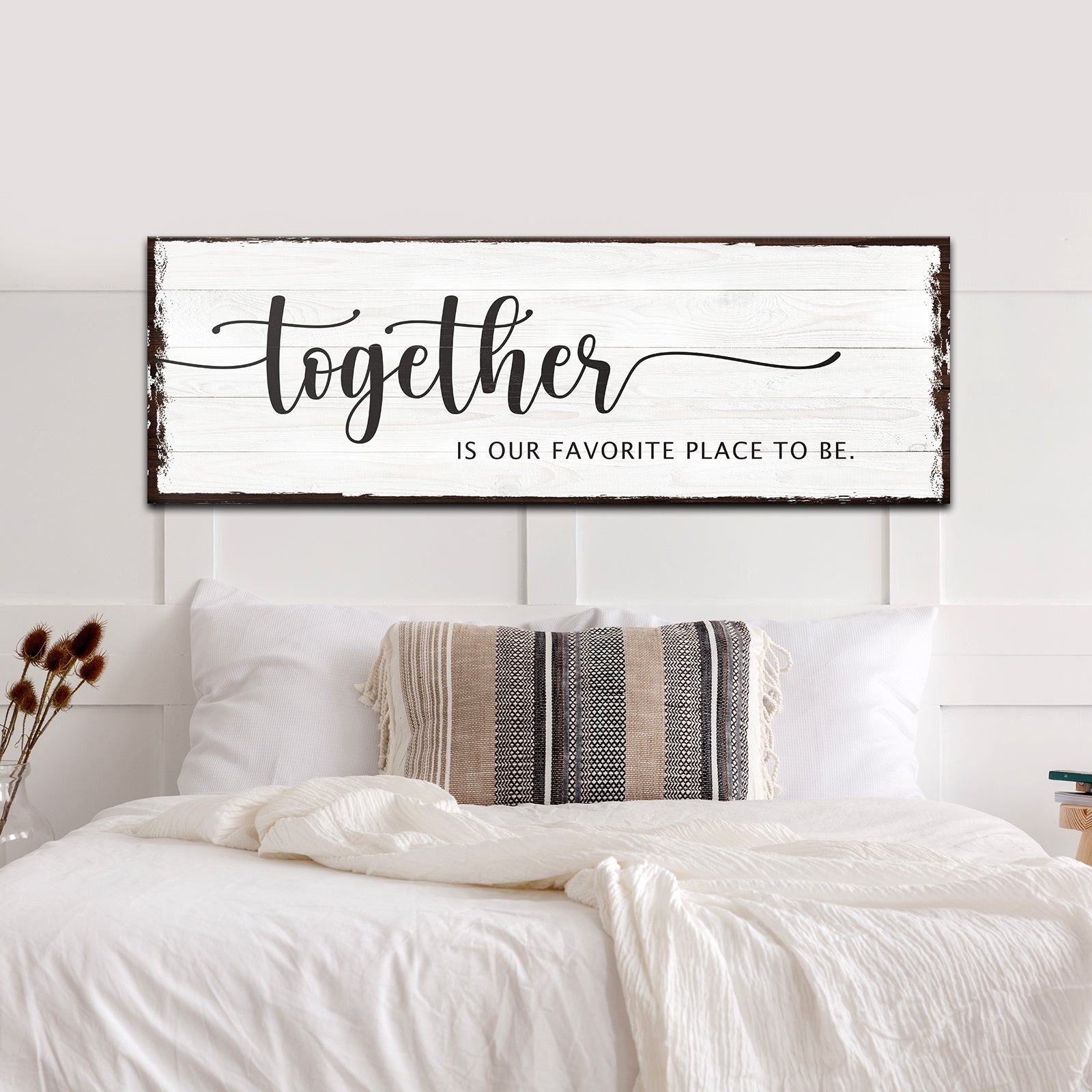 Together Is Our Favorite Place To Be couple rustic canvas sign
