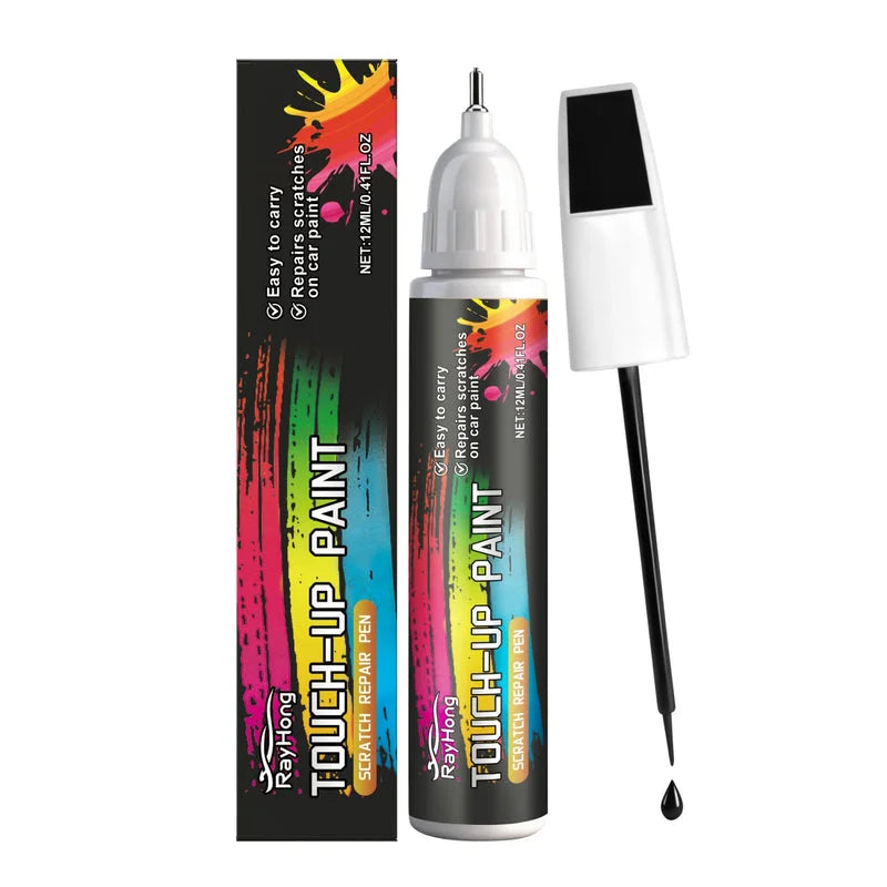 Touch-up paint scratch repair pen with precision applicator tip and colorful packaging for easy car scratch removal