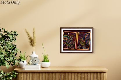 Rooster Mola Tapestry Folk Art Wall Hanging