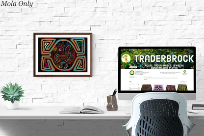 Rooster Mola Tapestry Hand-Stitched Wall Hanging