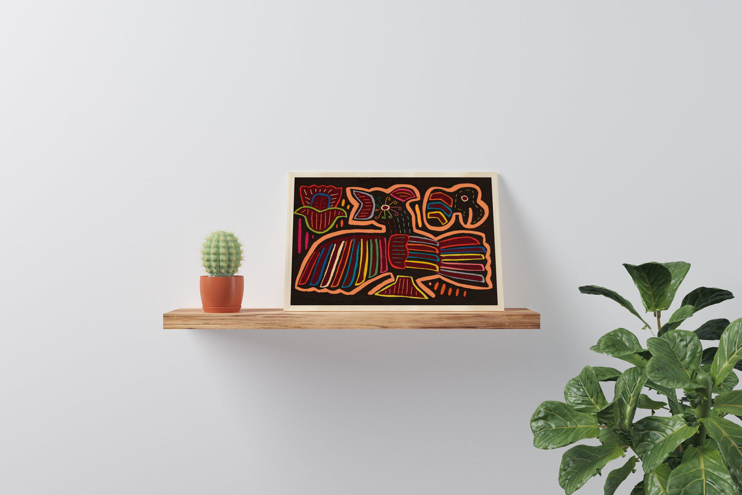 Town Crier Bird Mola Tapestry Folk Art Wall Hanging
