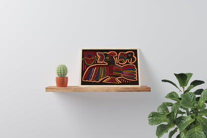 Town Crier Bird Mola Tapestry Folk Art Wall Hanging
