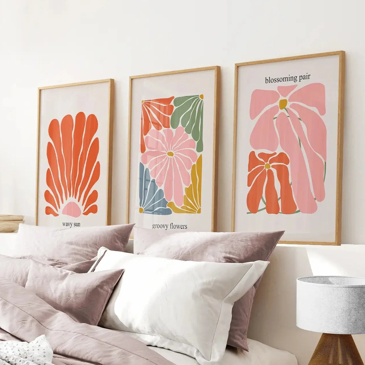 Colorful flower market floral wall art print