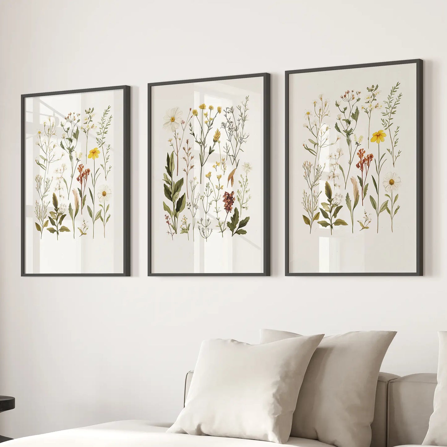 Wildflower Nature Prints Modern Wall Art Set
