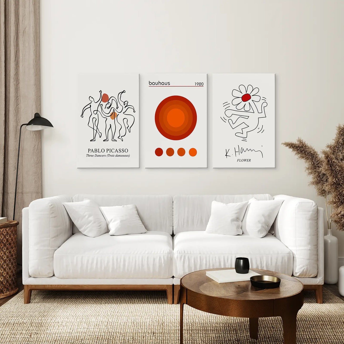 Abstract Line Art Wall Art Set of 3 Modern Prints
