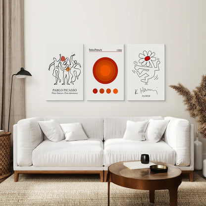 Abstract Line Art Wall Art Set of 3 Modern Prints