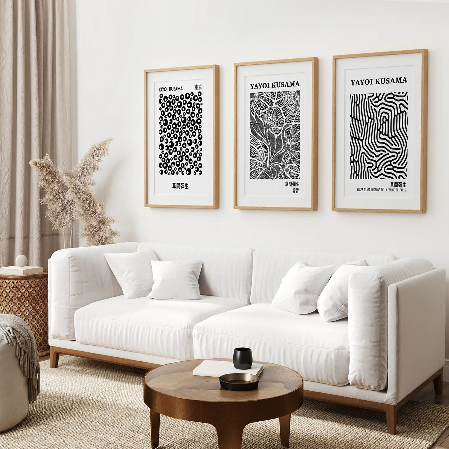 Black and White Abstract Wall Art Set of 3 Prints
