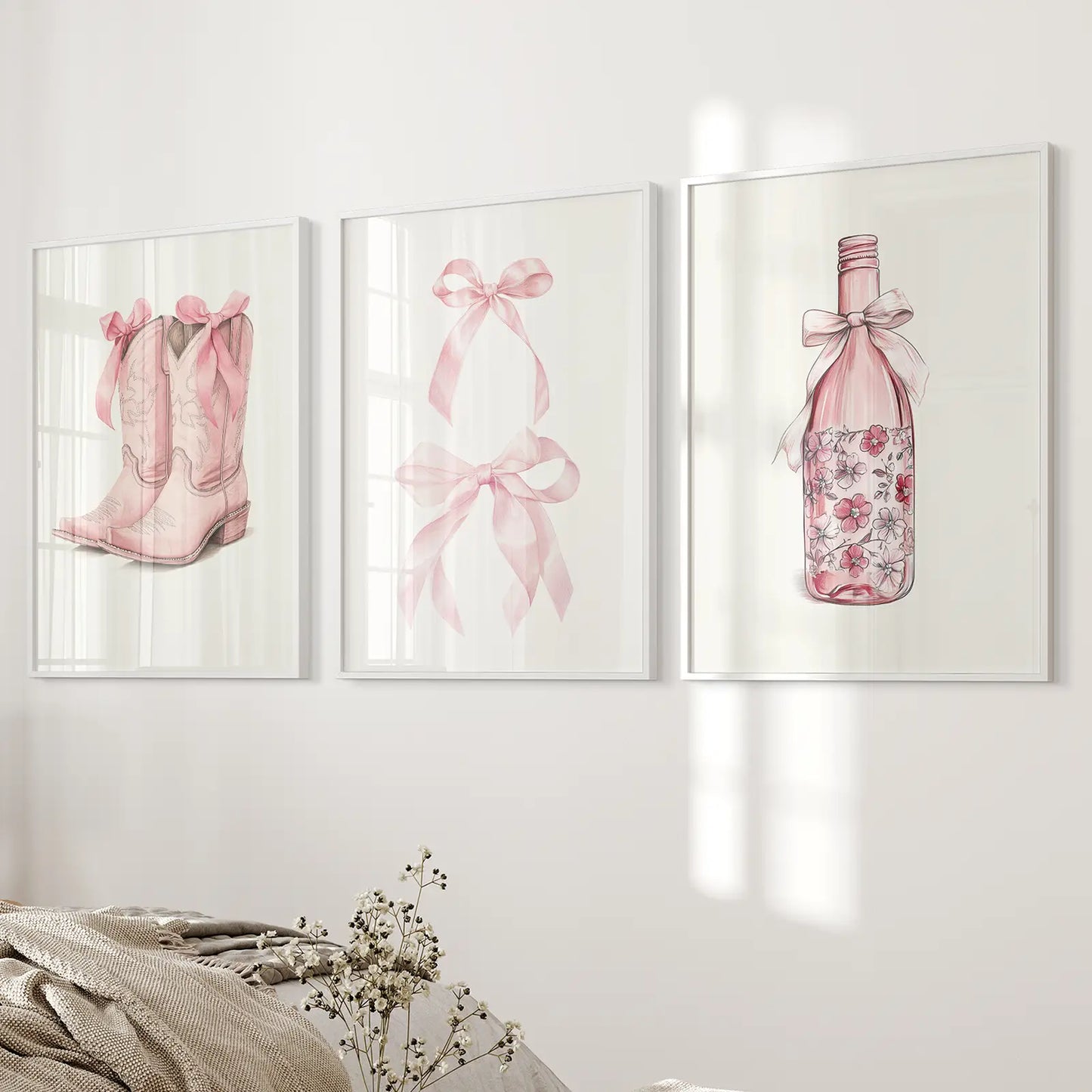 Cowgirl Boots Preppy Western Wall Art Poster Set