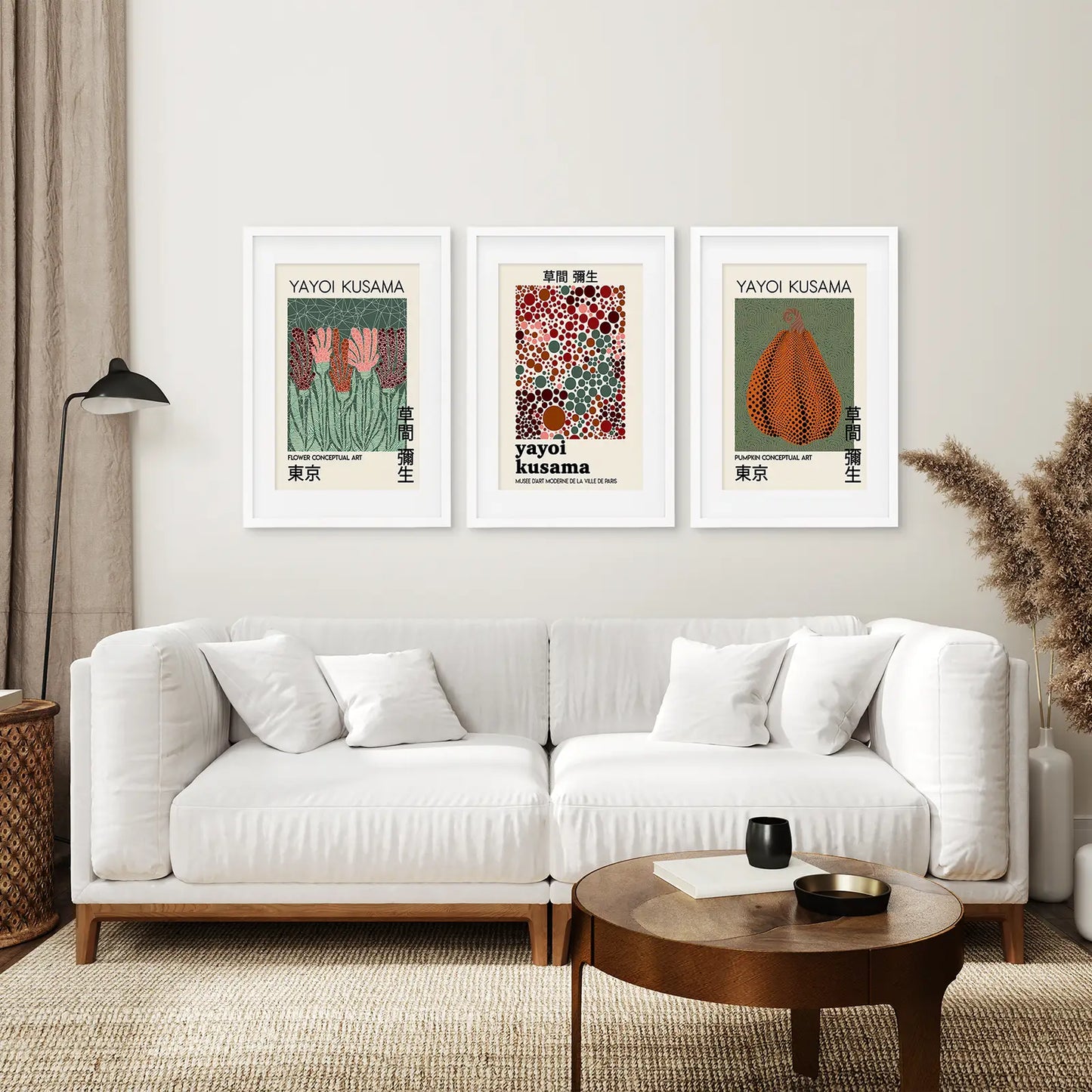 Contemporary Abstract Wall Art Set of 3 Dot Prints