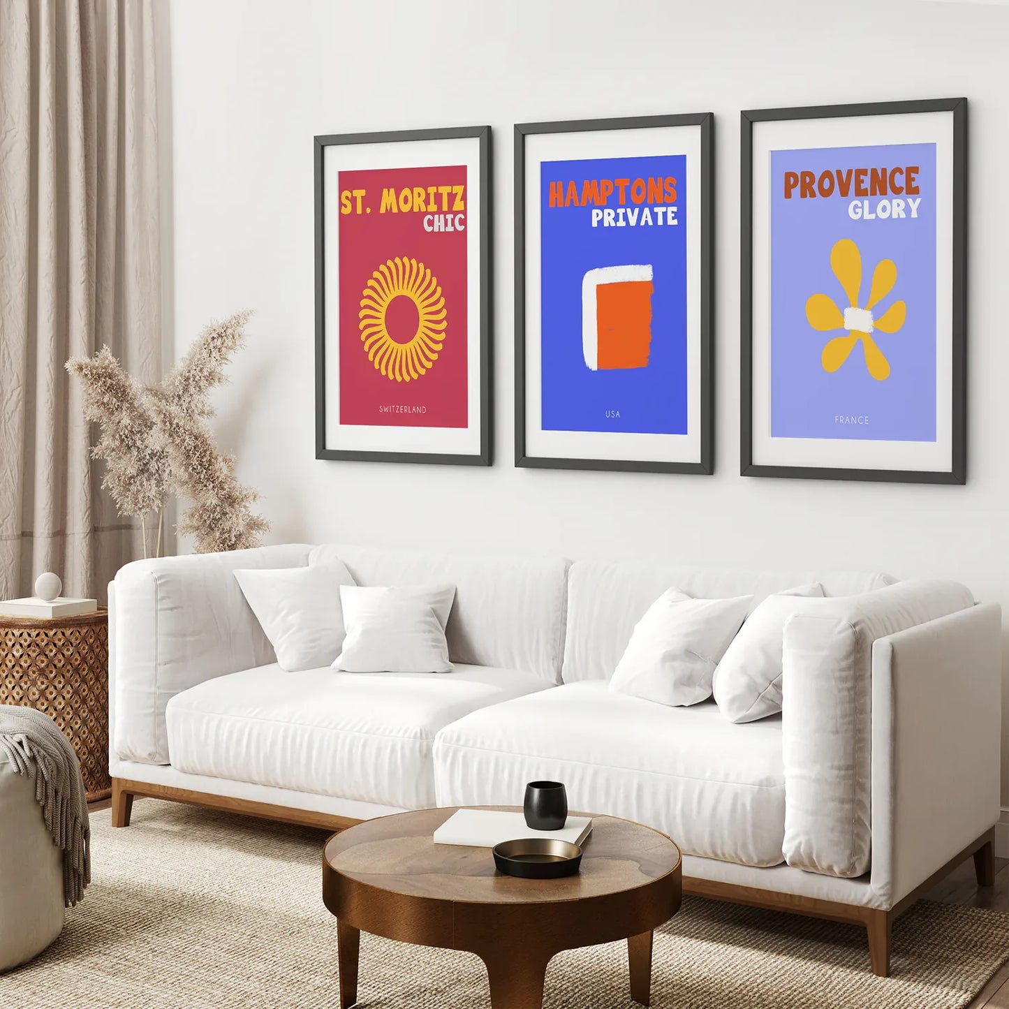 Maximalist Travel Wall Art Set of 3, Colorful Poster Bundle