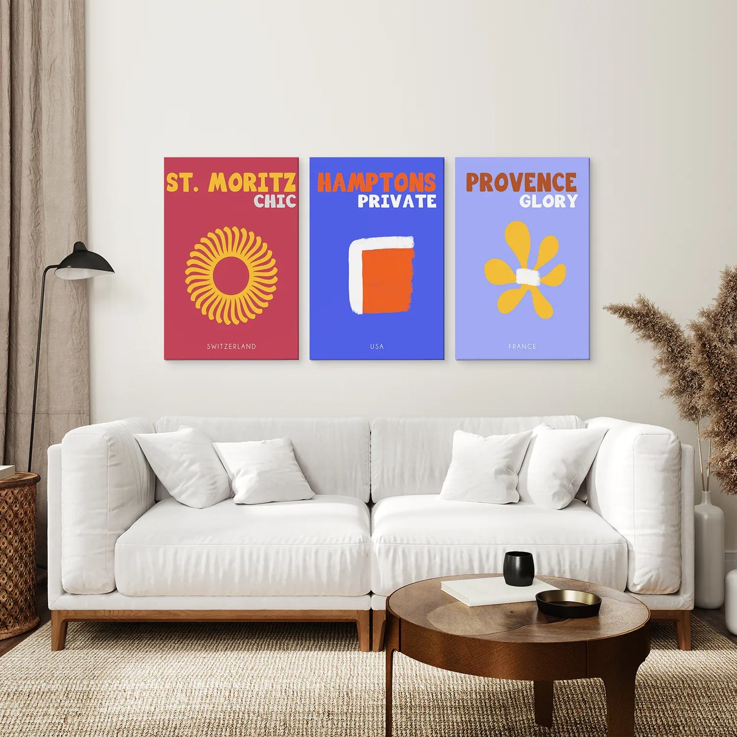 Maximalist Travel Wall Art Set of 3, Colorful Poster Bundle