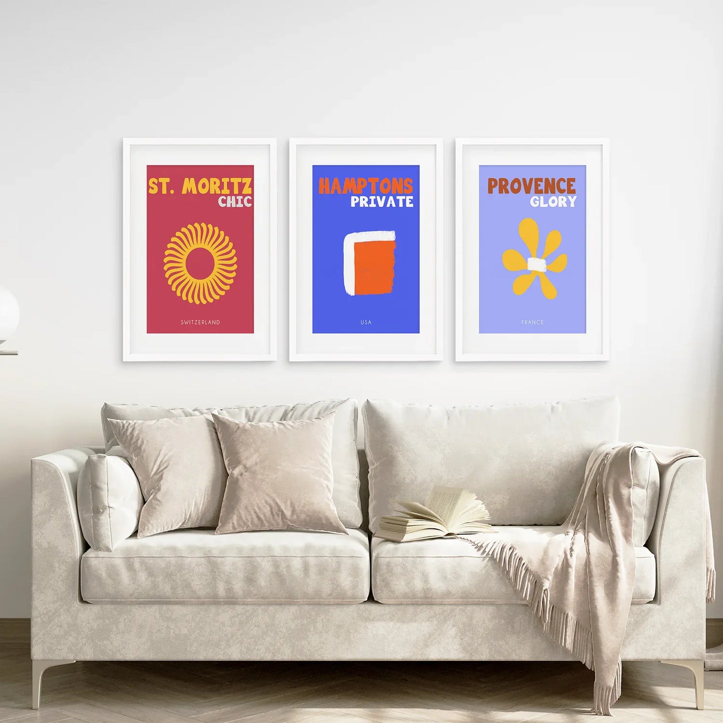 Maximalist Travel Wall Art Set of 3, Colorful Poster Bundle
